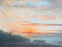 Van de ven - zonsondergang - originele pastel - ingelijst - afbeelding 12 van  12