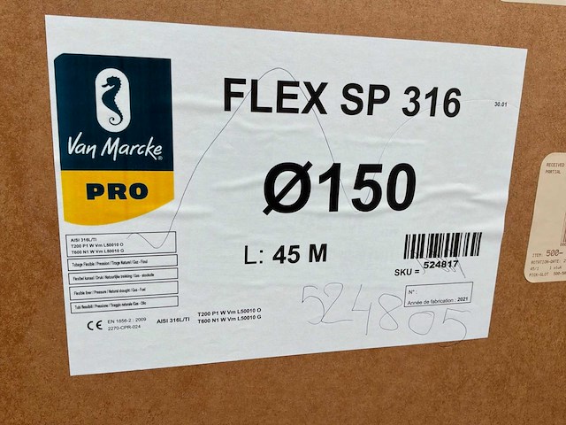 Van marcke flex sp 316 diameter 150 flexibelkanaal rvs - afbeelding 5 van  5