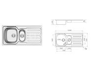 Van marcke vera professionele nieuwe gootsteen van roestvrij staal (bak + afvoerbak) - afbeelding 5 van  8
