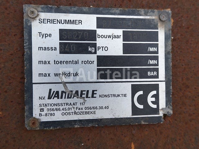 Vandaele sb270 sneeuwploeg - afbeelding 3 van  8