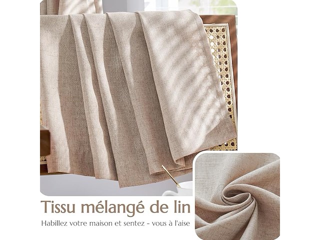 Vangao gordijnen, linnen gordijnen met voering - afbeelding 4 van  4