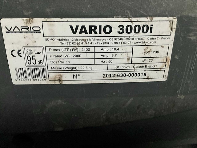 Vario 3000i stroomgenerator - afbeelding 5 van  5