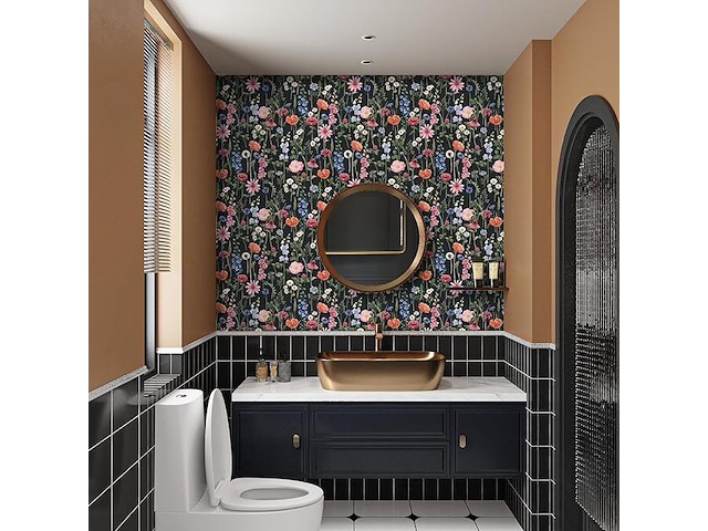 Varypaper behang met bloemen, 3 rollen - afbeelding 4 van  6