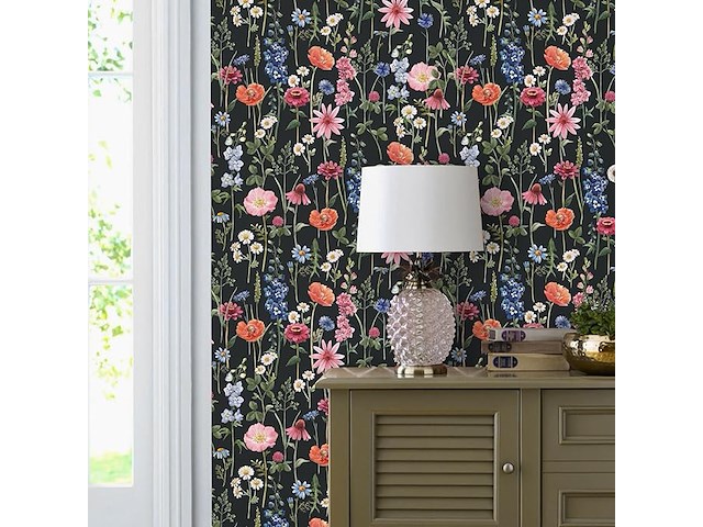 Varypaper behang met bloemen, 4 rollen - afbeelding 3 van  6