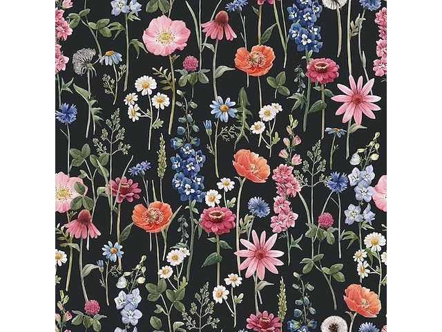 Varypaper behang met bloemen, 4 rollen - afbeelding 1 van  6