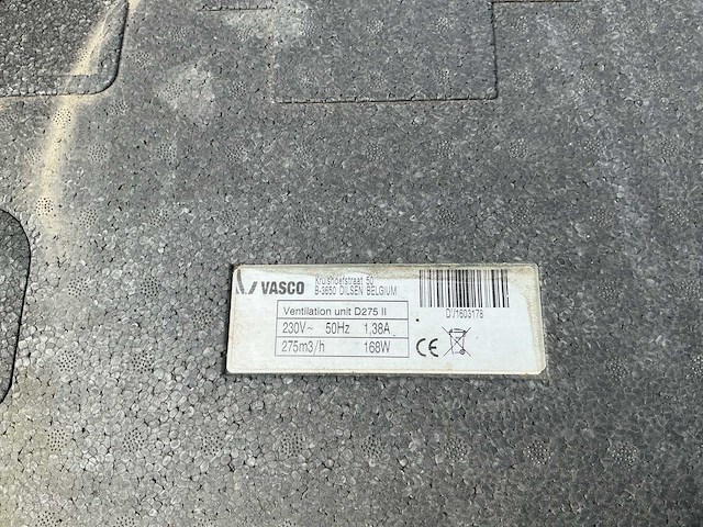 Vasco d275 ii ventilator filter unit - afbeelding 2 van  2