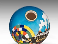 Vase 'normandie', danillo curetti (1953-1993) for faiences de longwy, france, ed. 24/50 40 cm. (15 3/4 in.) - afbeelding 6 van  8