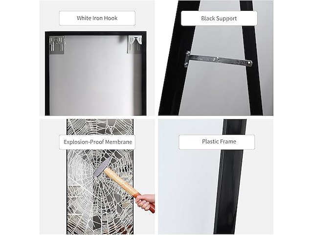 Vasemouh lichaamsspiegel (165 x 51 cm) - afbeelding 4 van  4