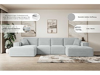 Vaste panoramische hoekbank - beige corduroy - afbeelding 10 van  14