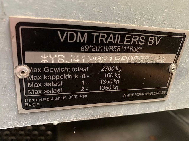 Vdm plateau aanhangwagen nieuw - afbeelding 8 van  8