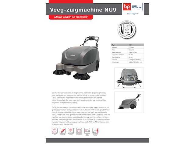 Veeg-zuigmachine numatic nu9 - afbeelding 7 van  8
