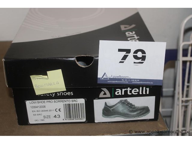Veiligheidsschoenen, artelli, low shoe pro sorrento src, maat 43, en iso 20345:2011 s3 src, gebruikt - afbeelding 1 van  2