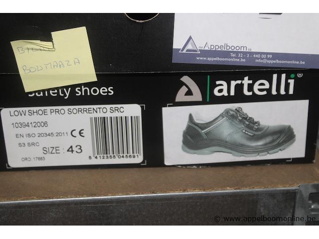 Veiligheidsschoenen, artelli, low shoe pro sorrento src, maat 43, en iso 20345:2011 s3 src, gebruikt - afbeelding 2 van  2