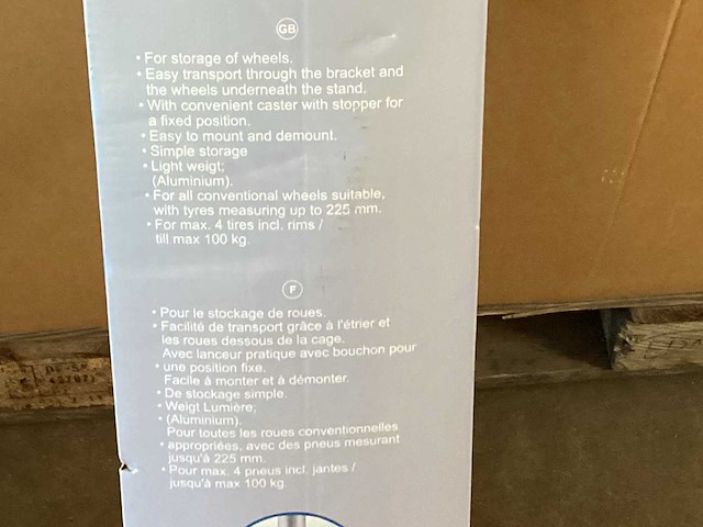 Velgenstandaard, verrijdbaar, 100kg - afbeelding 4 van  4
