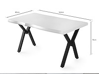 Vella eettafel | 140x75x80 cm | wit melamine - afbeelding 2 van  4