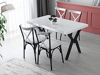 Vella eettafel | 140x75x80 cm | wit melamine - afbeelding 3 van  4