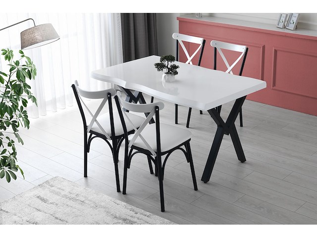 Vella eettafel | 140x75x80 cm | wit melamine - afbeelding 3 van  4