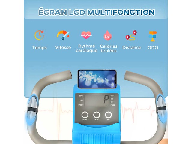 Vélo d'appartement pliable, vélo d'exercice, home traîner pour adultes - afbeelding 5 van  8