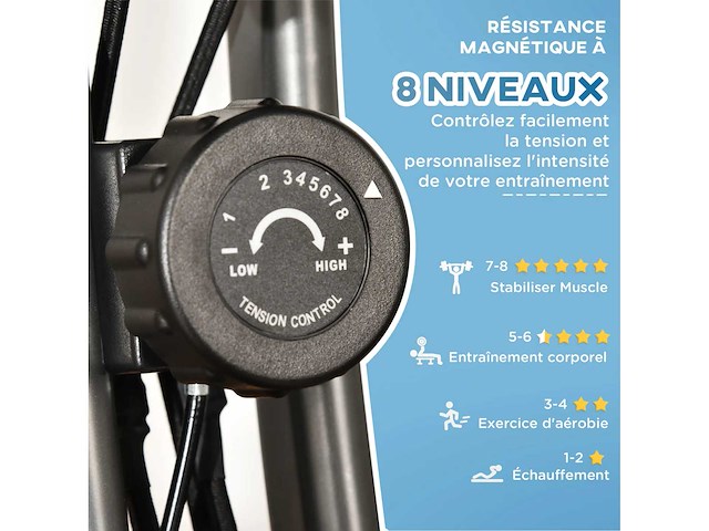 Vélo d'appartement pliable, vélo d'exercice, home traîner pour adultes - afbeelding 7 van  8
