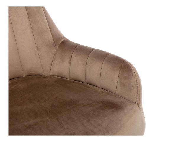 Velvet barkrukken & beukenhouten poten - beige (x4) - afbeelding 6 van  7