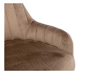 Velvet barkrukken & beukenhouten poten - beige (x4) - afbeelding 6 van  7