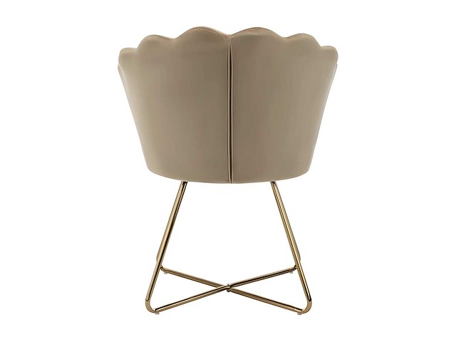 Velvet en metalen stoel - beige en goud - afbeelding 6 van  6