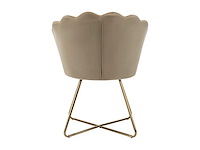 Velvet en metalen stoel - beige en goud - afbeelding 6 van  6