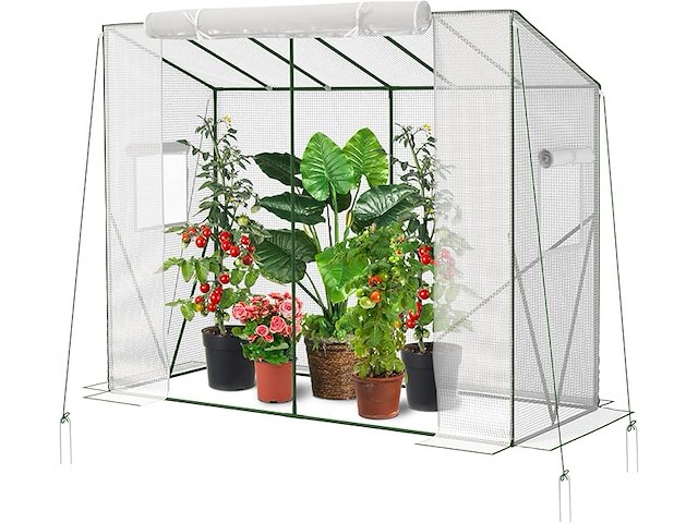 Velway tomatenkas met folie, stabiel, 208 x 81 x 170/141 cm - afbeelding 1 van  6