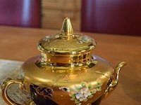 Venetiaans glas theeset met kobalt blauwe en gouden decoratie - afbeelding 6 van  6