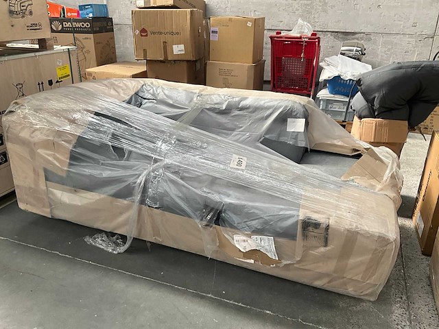 Vente-unique viera-rec1 stoffen zetel/chaise longue - afbeelding 1 van  5