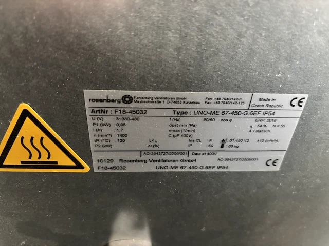 Ventilator rosenberg uno-me-67-450g - afbeelding 4 van  6