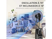 Ventilatormist op wielen 90 w afstandsbedieningstimer 3 modi 3 versnellingen oscillerend stille zwart - afbeelding 6 van  7