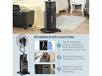 Ventilatormist op wielen 90 w afstandsbedieningstimer 3 modi 3 versnellingen oscillerend stille zwart - afbeelding 7 van  7