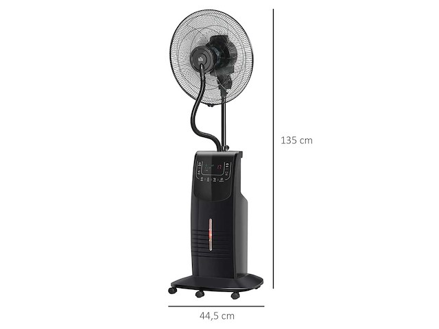 Ventilatormist op wielen 90 w afstandsbedieningstimer 3 modi 3 versnellingen oscillerend stille zwart - afbeelding 2 van  7