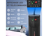 Ventilatormist op wielen 90 w afstandsbedieningstimer 3 modi 3 versnellingen oscillerend stille zwart - afbeelding 4 van  7