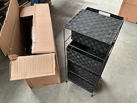 Vepa bins metalen opbergrek met 4 zwarte mandjes (2x) - afbeelding 4 van  6
