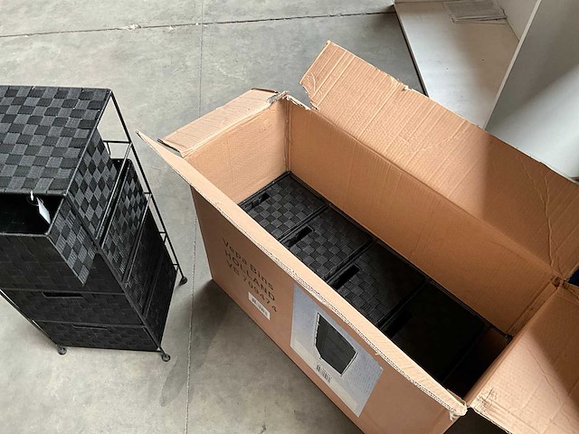 Vepa bins metalen opbergrek met 4 zwarte mandjes (2x) - afbeelding 3 van  3