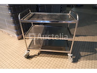 Verbeelen roestvrijstalen bedieningstrolley - afbeelding 2 van  5