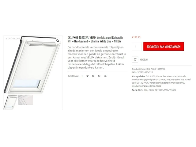 Verduisterende rolgordijn voor velux velux dsl... - afbeelding 3 van  4