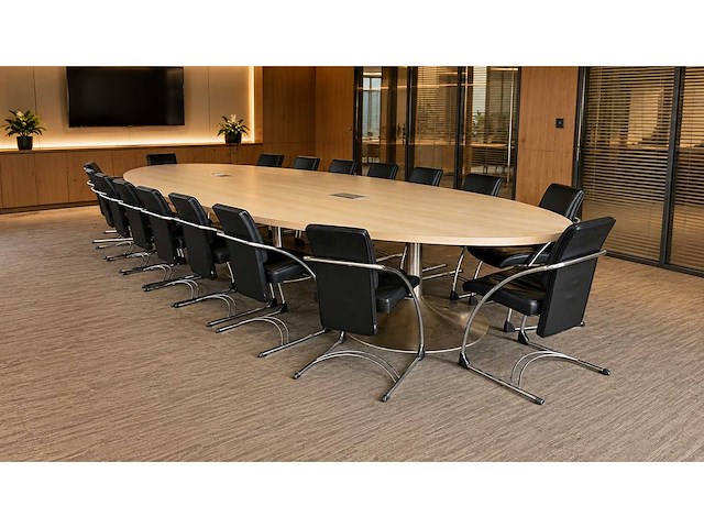 Vergadertafel + 18 stoelen - vergaderset - afbeelding 1 van  24