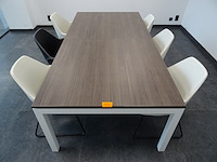 Vergadertafel + 6x lederlook kuipstoel profim - afbeelding 2 van  5
