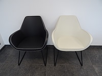 Vergadertafel + 6x lederlook kuipstoel profim - afbeelding 3 van  5