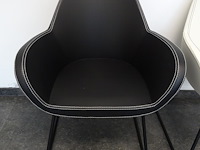 Vergadertafel + 6x lederlook kuipstoel profim - afbeelding 4 van  5