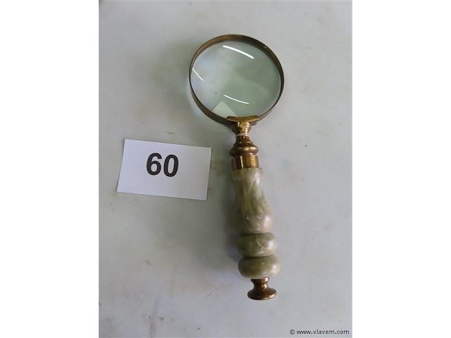 Vergrootglas onyx en messing - afbeelding 1 van  3
