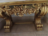 Verguld bankje met marmeren blad - afbeelding 2 van  4