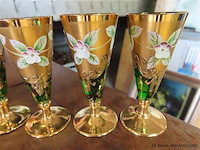 Vergulde glazen met porseleinen afwerking, 6 stuks - afbeelding 2 van  4