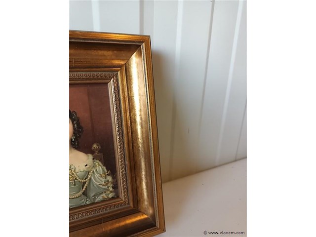 Vergulde kader met prent - afbeelding 2 van  3