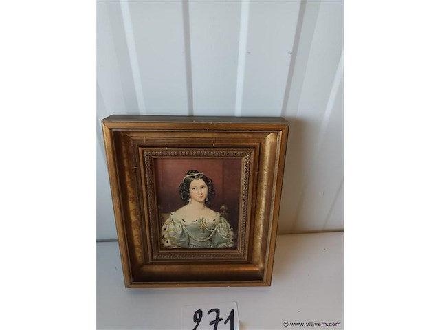 Vergulde kader met prent - afbeelding 3 van  3