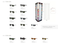 Verkoopset aubane zonnebrillen (744 zonnebrillen) incl acc en verkoopdisplays