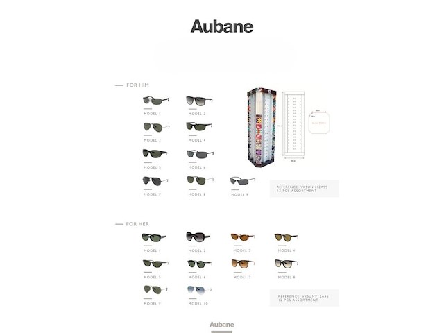 Verkoopset aubane zonnebrillen (744 zonnebrillen) incl acc en verkoopdisplays - afbeelding 1 van  9